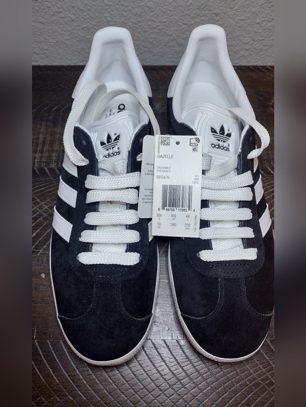 Adidas Gazelle Men’s Black & White Suede Sneakers